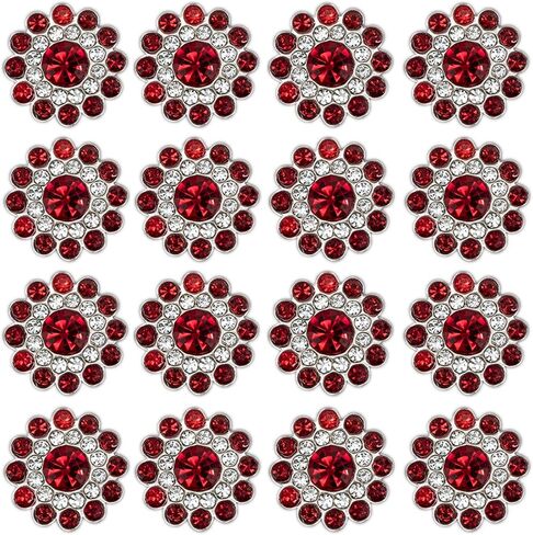 200 pcs Rhinestone Embellishments Crystal Decoration Brooch Button Flatback DIY Craft for Flower Headband Dress Accessory 14mm (200 PCS Silver) in Saudi Arabia