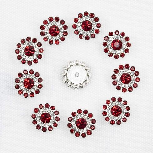 200 pcs Rhinestone Embellishments Crystal Decoration Brooch Button Flatback DIY Craft for Flower Headband Dress Accessory 14mm (200 PCS Silver) in Saudi Arabia
