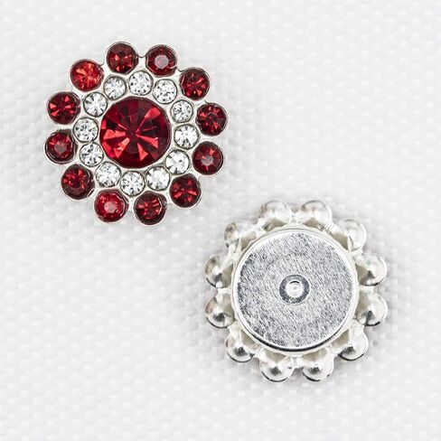 200 pcs Rhinestone Embellishments Crystal Decoration Brooch Button Flatback DIY Craft for Flower Headband Dress Accessory 14mm (200 PCS Silver) in Saudi Arabia