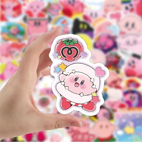 Asverbet 50PCS حزمة ملصقات Kirby، ملصقات الألعاب الكرتون لطيف لزجاجات المياه الكمبيوتر المحمول سجل القصاصات الأمتعة للماء الفينيل الشارات ملصقات Kirby Merch للأطفال المراهقين البالغين in Kuwait