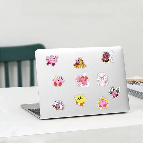 Asverbet 50PCS حزمة ملصقات Kirby، ملصقات الألعاب الكرتون لطيف لزجاجات المياه الكمبيوتر المحمول سجل القصاصات الأمتعة للماء الفينيل الشارات ملصقات Kirby Merch للأطفال المراهقين البالغين in Kuwait
