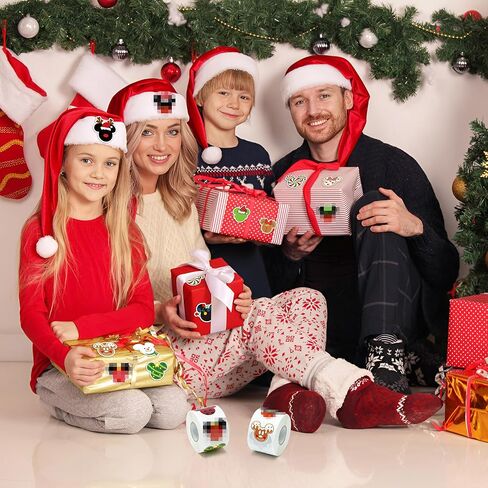 C1krint 1000pcs Christmas Theme Cartoon Mouse Sticker Rolls (2 Rolls), 16 Design Winter Christmas Cute Mouse Head Self-Adhesive Decorative Decals Cute Sticker for Kids Luggage Scrapbook Decor in Kuwait