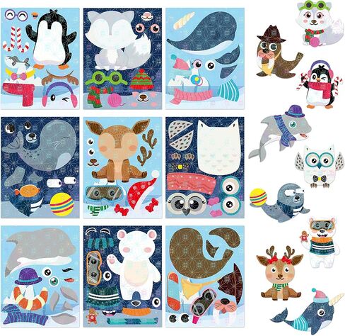HubirdSall 45Pcs Cats Make-a-Face Stickers Make You Own Cats Holographic Stickers Games School Activity Reward for Kids Teacher Art Craft Birthday Gift Party Favors Room Decor Sticker for Children in Kuwait