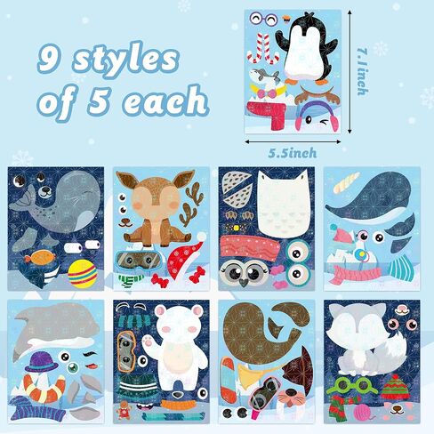 HubirdSall 45Pcs Cats Make-a-Face Stickers Make You Own Cats Holographic Stickers Games School Activity Reward for Kids Teacher Art Craft Birthday Gift Party Favors Room Decor Sticker for Children in Kuwait