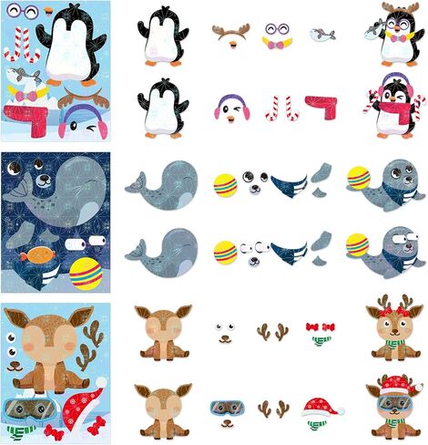 HubirdSall 45Pcs Cats Make-a-Face Stickers Make You Own Cats Holographic Stickers Games School Activity Reward for Kids Teacher Art Craft Birthday Gift Party Favors Room Decor Sticker for Children in Kuwait