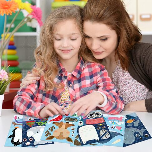 HubirdSall 45Pcs Cats Make-a-Face Stickers Make You Own Cats Holographic Stickers Games School Activity Reward for Kids Teacher Art Craft Birthday Gift Party Favors Room Decor Sticker for Children in Kuwait