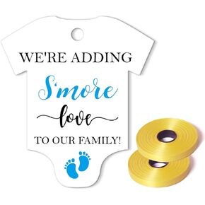 نحن نضيف S'More الحب إلى علاماتنا العائلية، طفل رضيع نيسيي دش العلامات، Smore Love Tags لحفل استقبال المولود، بطاقات هدايا حفل استقبال المولود، حزمة من 50 قطعة in Kuwait