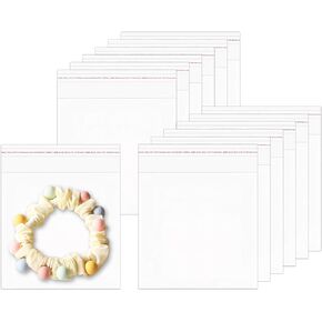 Self Sealing Cellophane Bags 5x5" 200pcs Clear Cello Bags Square Resealable Treat Bags for Cookie Bakery Candy Soap Cards Snacks Food Gift Favor