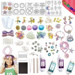 Ingooood Resin Casting Shaker Molds Set,Make Your Own Rings,Keychains,Badges, Pendants Earring,Jewelry Casting Molds Fun Weekend or Sleepover Activity,Great Bead Kit for Kids and Beginners in Kuwait