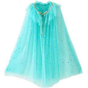 Girls Cape Cloak Princess Shining Halloween Christmas Dress Up Birthday (rainbow)