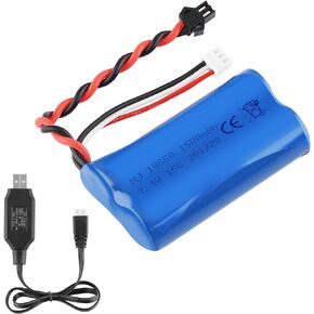 7.4V 1500mAh Li-ion Battery 15C SM Plug Rechargeable Battery with USB Charger for RC Car Boat Spare Parts Accessories in Kuwait