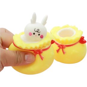 Dhjrefhhd 1Pcs Squishy Sensory Squeeze Stress Pop Up Rabbit Panda Toys Stress Relief Lucky-Bag Cup Office Desk Squishy Toy (Yellow)
