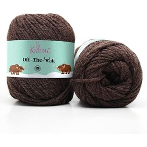 خيوط صوف ناعمة ورقيقة للغاية من Off-The-Yak للحياكة والكروشيه، وزن ثقيل/أران #4، 25% ياك، 50% صوف، 25% أكريليك، 3 شلات في كل عبوة، 360 ياردة/300 جرام (تفاح أحمر) in Kuwait