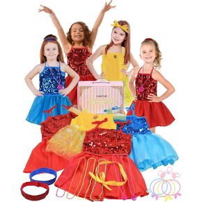 Click N' Play Princess Dress-Up Clothes for Little Girls, 25 Accessories | Toddler Pretend Play, Little Girl Toys/Gifts | Princess Dresses for Girls | Sequin Dress, Party Dress | Birthday Gift Set in Kuwait