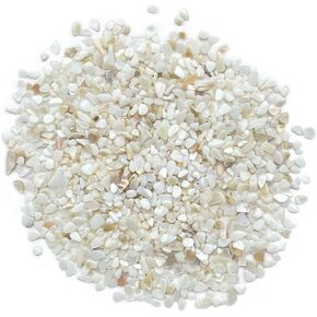 Yew & Tulip Natural Crushed Shells Chips, 32 oz (2 lb) Irregular Mother of Pearl Mosaic Fragments for Crafts, Home Décor, Vase Filler, Wedding, Fish Tank, Wedding, DIY etc. (32 oz (2 lb), Warm)