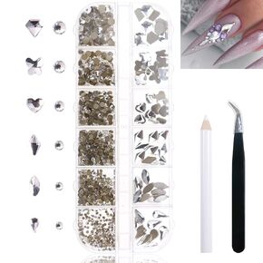 Yatinkim 810 قطعة من أحجار الراين الحمراء لفن الأظافر مجموعة الحرف اليدوية للوجه والأحجار الكريمة مجوهرات الأظافر سحر المانيكير تصميم لوازم المكياج إكسسوارات قلم شمع لامع in Kuwait