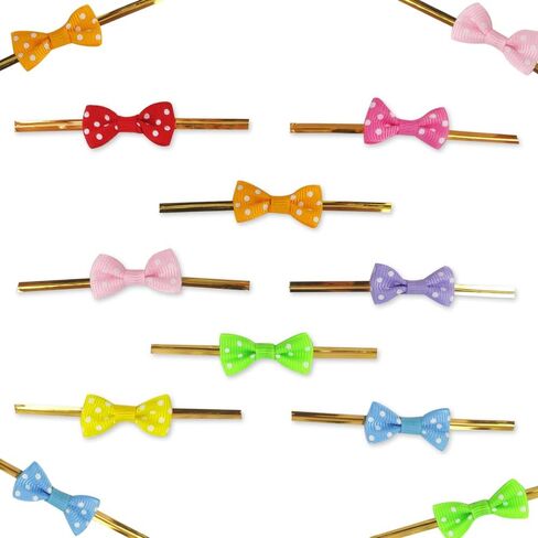 Minsing 200 Pcs Assorted Colors Treat Bags Sealing Bow Ties, Twist Ties for Cello Bags Lollipop Decoration Package 8 Colors x 25 pcs in Saudi Arabia