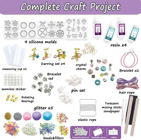 Ingooood Resin Casting Shaker Molds Set,Make Your Own Rings,Keychains,Badges, Pendants Earring,Jewelry Casting Molds Fun Weekend or Sleepover Activity,Great Bead Kit for Kids and Beginners in Kuwait