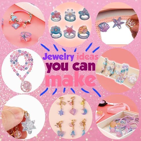 Ingooood Resin Casting Shaker Molds Set,Make Your Own Rings,Keychains,Badges, Pendants Earring,Jewelry Casting Molds Fun Weekend or Sleepover Activity,Great Bead Kit for Kids and Beginners in Kuwait