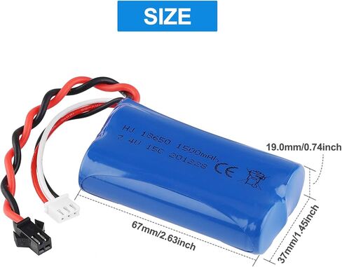 7.4V 1500mAh Li-ion Battery 15C SM Plug Rechargeable Battery with USB Charger for RC Car Boat Spare Parts Accessories in Kuwait