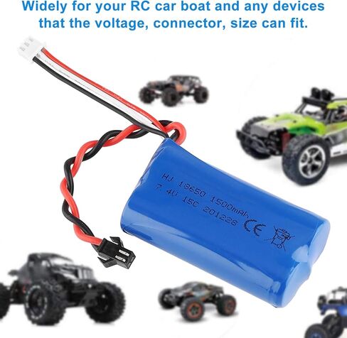 7.4V 1500mAh Li-ion Battery 15C SM Plug Rechargeable Battery with USB Charger for RC Car Boat Spare Parts Accessories in Kuwait