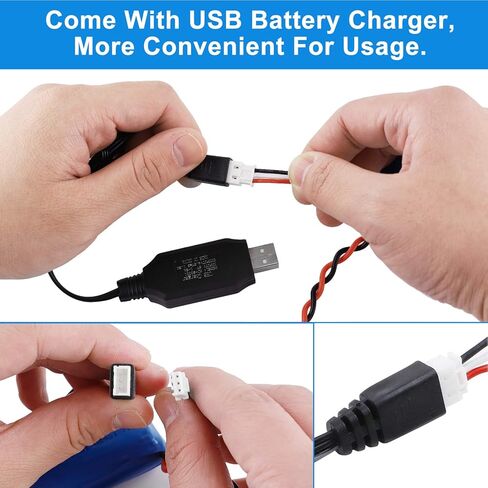 7.4V 1500mAh Li-ion Battery 15C SM Plug Rechargeable Battery with USB Charger for RC Car Boat Spare Parts Accessories in Kuwait