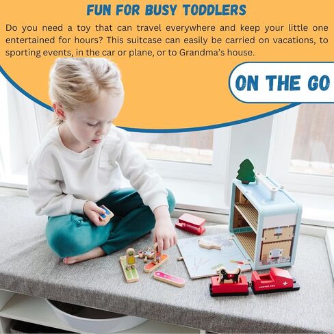 مجموعة اللعب جاك رابيت كرييشنز (شاليه للتزلج) مجموعة مكونة من 16 قطعة - ألعاب لعب محمولة - تتضمن نزل التزلج والمتزلجين وألواح التزلج على الجليد ودوريات التزلج والحيوانات - مصنوعة من الخيزران الصديق للبيئة - للأعمار من 3 سنوات فما فوق in Kuwait