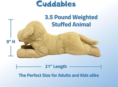 Cuddables كبير بوزن 3.5 رطل للكلب الذهبي المحشو مع أو بدون الخزامى المهدئ - وسادة رمي الحيوانات الفخمة الموزونة - هدية رائعة للبالغين والأطفال على حد سواء in Saudi Arabia