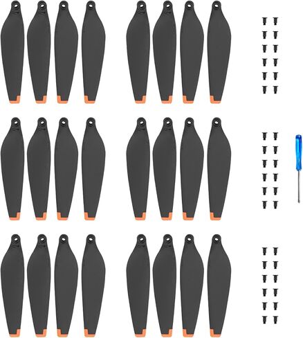 24 قطعة مراوح صغيرة 3 مع براغي متوافقة مع ملحقات استبدال أجنحة الشفرات الثلاثة DJI Mini (برتقالي) in Kuwait