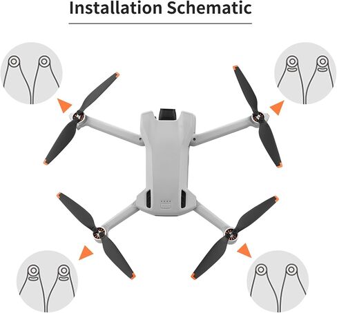 24 قطعة مراوح صغيرة 3 مع براغي متوافقة مع ملحقات استبدال أجنحة الشفرات الثلاثة DJI Mini (برتقالي) in Kuwait
