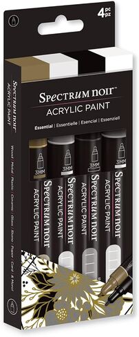 Spectrum Noir SN-ACPM-PAS4 Water Based Blendable Acrylic Paint Marker Fast Drying and Opaque Perfect for Layering-Fine Bullet Tip-Pastel (4 Pen Pack) 4 Piece in Kuwait