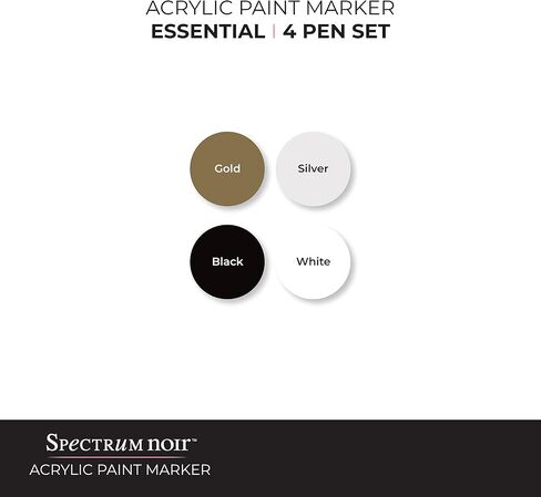 Spectrum Noir SN-ACPM-PAS4 Water Based Blendable Acrylic Paint Marker Fast Drying and Opaque Perfect for Layering-Fine Bullet Tip-Pastel (4 Pen Pack) 4 Piece in Kuwait