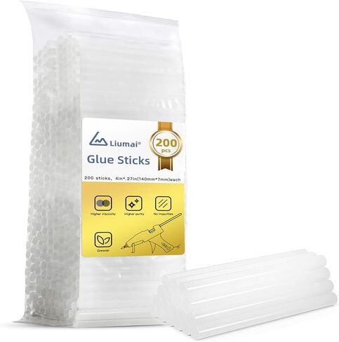 ليوماي 200 قطعة من عصي الغراء الساخن الصغيرة لمسدس الغراء الصغير، 5.5 انش طول × 0.27 انش قطر، عصي صمغ صغيرة متوافقة مع جميع مسدسات الغراء الصغيرة، شفافة in Kuwait