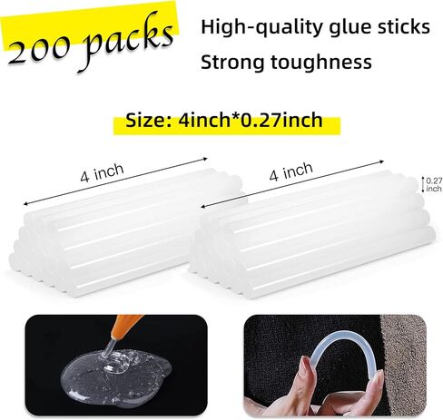 ليوماي 200 قطعة من عصي الغراء الساخن الصغيرة لمسدس الغراء الصغير، 5.5 انش طول × 0.27 انش قطر، عصي صمغ صغيرة متوافقة مع جميع مسدسات الغراء الصغيرة، شفافة in Kuwait