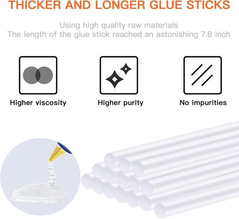 ليوماي 200 قطعة من عصي الغراء الساخن الصغيرة لمسدس الغراء الصغير، 5.5 انش طول × 0.27 انش قطر، عصي صمغ صغيرة متوافقة مع جميع مسدسات الغراء الصغيرة، شفافة in Kuwait