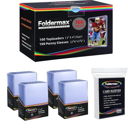 Foldermax 50 Toploader للبطاقات، واقي بطاقة Toploader 35PT، أكمام بطاقات بلاستيكية صلبة مقاس 3 × 4 بوصة، واقي بطاقة البيسبول، حامل بطاقة التحميل العلوي لبطاقات التداول القابلة للتحصيل، البطاقات الرياضية MTG in Saudi Arabia