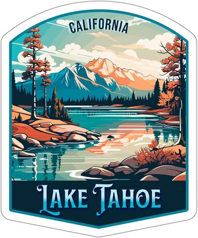 Lake Tahoe Sticker California Wilderness Hiking Decal Vinyl Small Waterproof for Water Bottle Mug Passport Book Scrapbook Notebook Laptop Tumbler Skateboard Computer Phone Size 4" Funny Gift in Saudi Arabia
