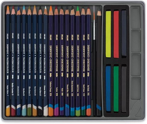 Derwent Colored Pencils, Watercolor, Water Color Pencils, Drawing, Art, Metal Tin, 12 Count (0700303) in Saudi Arabia
