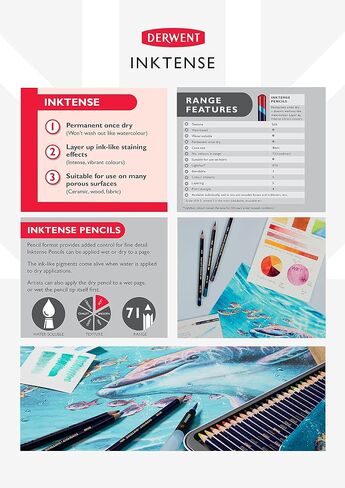 Derwent Colored Pencils, Watercolor, Water Color Pencils, Drawing, Art, Metal Tin, 12 Count (0700303) in Saudi Arabia