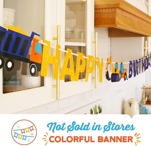 مجموعة لوازم حفلات أعياد الميلاد | ديكورات النقل للرضع والأطفال الصغار والشاحنات والسيارات والجرار - أكواب وألواح ولافتات ومناديل مفرش المائدة - ديكورات للأولاد والبنات - تكفي 25 شخصًا in Kuwait