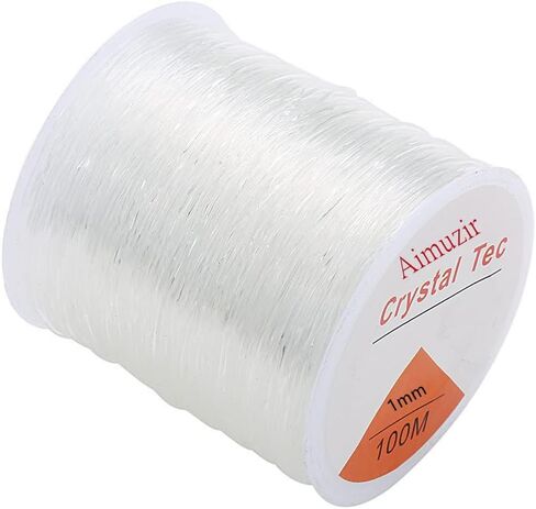 328ft 1mm Clear Bead Cord Bracelet Beading Thread Crystal Elastic Stretch Thread for Bracelets Beads Jewelry Making (1mm) in Saudi Arabia