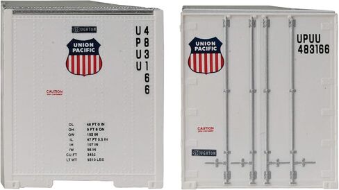 Walthers SceneMaster 48' Ribbed Side Container-Union Pacific(R) (White, Shield Logo) 949-8460 HO Scale Model Railroad - Freight Model in Kuwait
