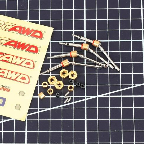 RCAWD الجبهة CVD Driveshaft المحور 6mm توسيع 40Cr-Mo الصلب لمحور SCX24 Wrangler Bronco Gladiator C10 Deadbolt ترقيات، الجبهة الخلفية CVD Driveshaft المحور لمحوري AX24 XC-1 4WS ترقية أجزاء in Saudi Arabia