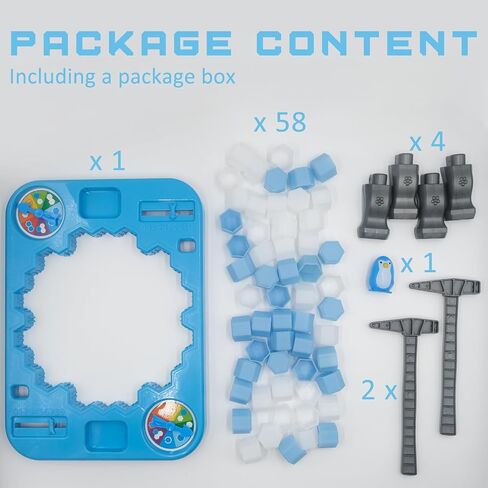 Save Penguin Break Ice Frozen Game for Kids, Meroqeel Protect The Iceberg Penguins Trap on Ice Icebreaker Board Games Toy for Adults Family Childrens Kid Ages 4-8 with Replacement Cubes and Hammer in Kuwait