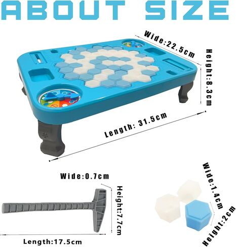 Save Penguin Break Ice Frozen Game for Kids, Meroqeel Protect The Iceberg Penguins Trap on Ice Icebreaker Board Games Toy for Adults Family Childrens Kid Ages 4-8 with Replacement Cubes and Hammer in Kuwait