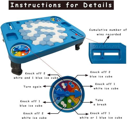 Save Penguin Break Ice Frozen Game for Kids, Meroqeel Protect The Iceberg Penguins Trap on Ice Icebreaker Board Games Toy for Adults Family Childrens Kid Ages 4-8 with Replacement Cubes and Hammer in Kuwait