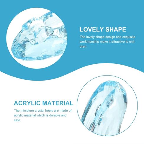 USHOBE كريستال أحذية عالية الكعب الحلي الزجاج الأحذية الديكور لعيد ميلاد حفل زفاف سطح المكتب ديكور الأزرق in Kuwait