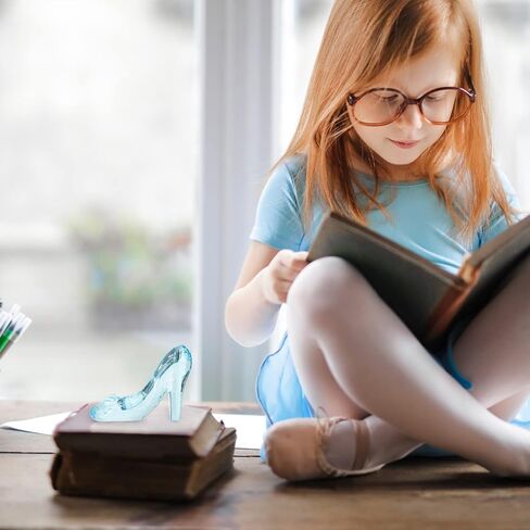 USHOBE كريستال أحذية عالية الكعب الحلي الزجاج الأحذية الديكور لعيد ميلاد حفل زفاف سطح المكتب ديكور الأزرق in Kuwait