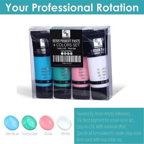 جي ار دي زي بلس مجموعة معجون صبغات الراتنج من 4 الوان | 1.2 اونصة لكل منها in Kuwait