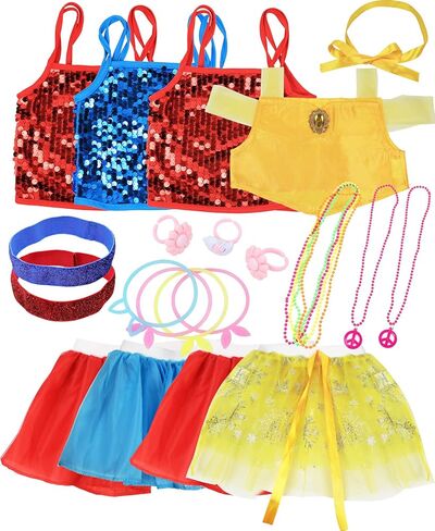 Click N' Play Princess Dress-Up Clothes for Little Girls, 25 Accessories | Toddler Pretend Play, Little Girl Toys/Gifts | Princess Dresses for Girls | Sequin Dress, Party Dress | Birthday Gift Set in Kuwait